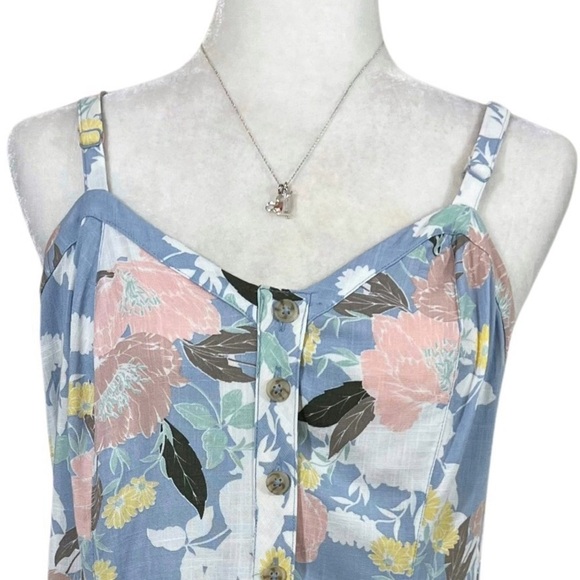 Torrid NEW Fit And Flare Rayon Slub Button Front Cami Floral Blue Med Large 10 - Picture 14 of 14